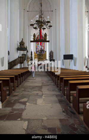 Das 14. Jahrhundert St. Marien Kirche, soll die weltweit älteste Backsteinkirche, bietet Platz für fast 25.000 Gläubige in Danzig. Stockfoto