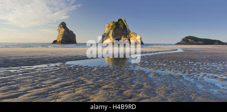 Torbogen Inseln, Wharariki Beach, Tasman, Südinsel, Neuseeland Stockfoto