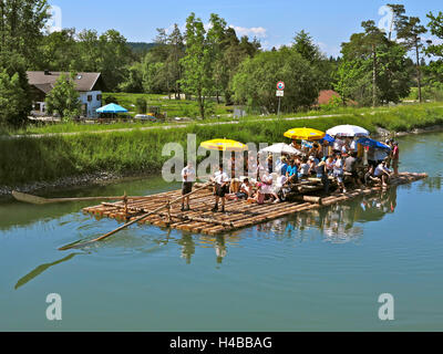 Deutschland, Oberbayern, Fluss Isar Rafting Ausflug in der Nähe von Wolfratshausen Stockfoto