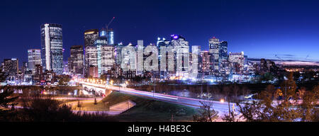 Downtown Calgary Nachthimmel Stockfoto