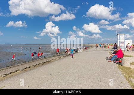 Ebbe, Strand von Harlesiel, Stockfoto