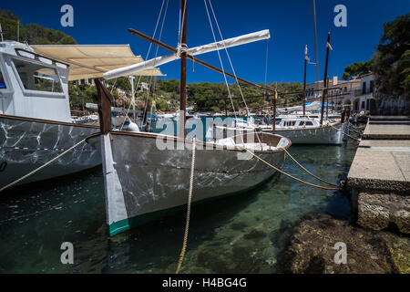 Fischerei-Hafen in Cala Figuera auf Mallorca Stockfoto