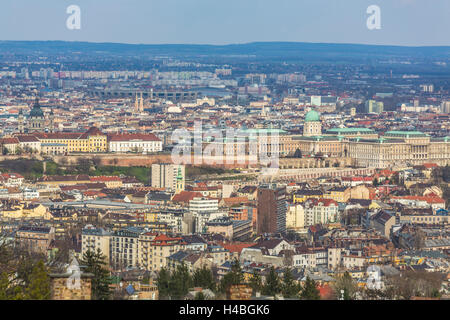 Budaer Burg, Blick von Buda, Pest, Budapest, Ungarn, Europa Stockfoto