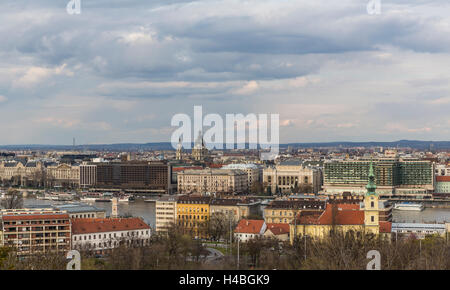 Blick vom Budaer Berg Gellérth, Bezirk Pest, Budapest, Ungarn, Europa Stockfoto