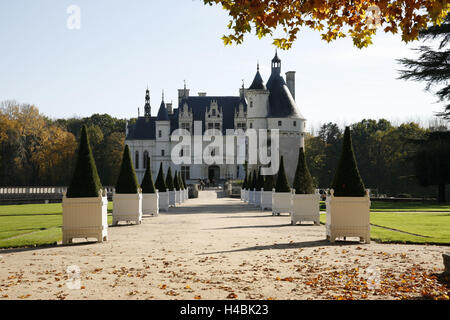 Zentralfrankreich, Indre-et-Loire, Frankreich, Chenonceaux, Chateau de Chenonceau (Chenonceau Schloss), Stockfoto