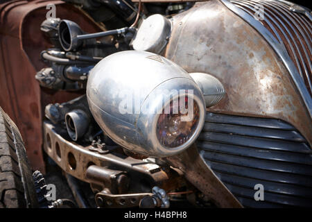 Hot-Rod, Rat-Rod, selbstgebaut mit Flugzeug-Sternmotor Stockfoto