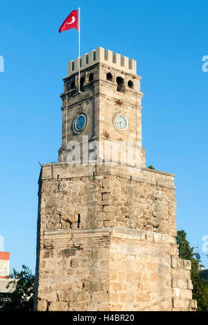 Türkei, Antalya, Old Town, Uhrturm Stockfoto