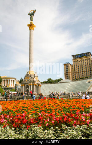 Platz der Unabhängigkeit der Hauptstadt Kiew in der Ukraine Stockfoto