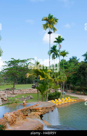 Der Dominikanischen Republik, im Osten, Sabana De La Mar, Garten des Hotel Paraiso Cano Hondo Stockfoto