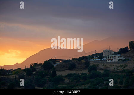 Kreta, Sonnenuntergang im Süden Stockfoto