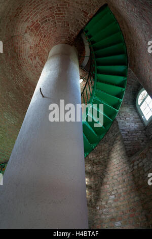 Treppe im Leuchtturm Darßer Ort in der westlichen Region Nationalpark Vorpommersche, Mecklenburg-Western Pomerania, Deutschland Stockfoto