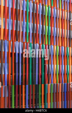 Museum Brandhorst, detaillierte Ansicht der Fassade, im Jahr 2009 eröffnete Architekten Sauerbruch Hutton, Fassade aus 36000 Keramik Stäbe und 23 Farben, Maxvorstadt, Museum Bezirk, München, Bayern, Deutschland, Europa Stockfoto