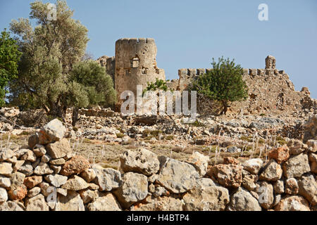 Burg am Kap Yamamura an der Südküste Kretas Stockfoto