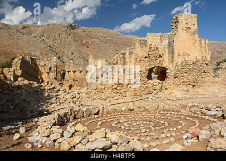 Burg am Kap Yamamura an der Südküste Kretas Stockfoto