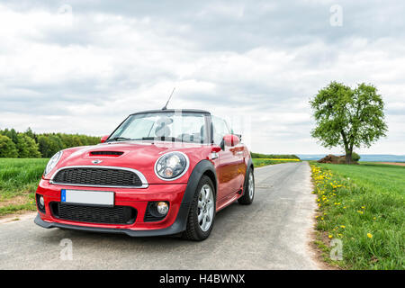 Breuberg, Hessen, Deutschland, Mini Cooper S Cabrio, Baujahr 2015, Stockfoto