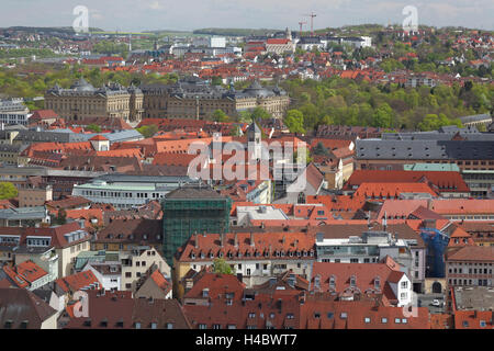 Blick von der Festung Marienberg auf der historischen alten Würzburg, untere Franken, Bayern, Deutschland Stockfoto