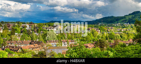 Frühling-Panorama der Stadt Bern in der Schweiz Stockfoto