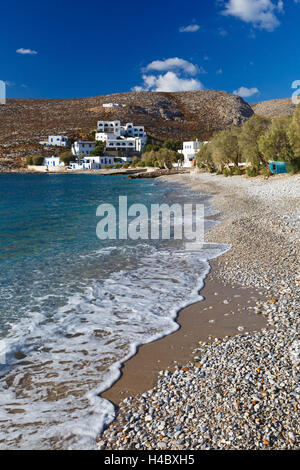 Karavostasis Dorf auf Folegandros Inseln in den frühen Morgenstunden. Stockfoto