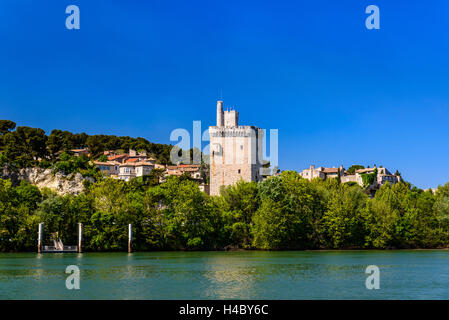 Frankreich, Languedoc-Roussillon, Gard, Villeneuve Lez Avignon, Rhône-Ufer, Tour Philippe Le Bel Stockfoto