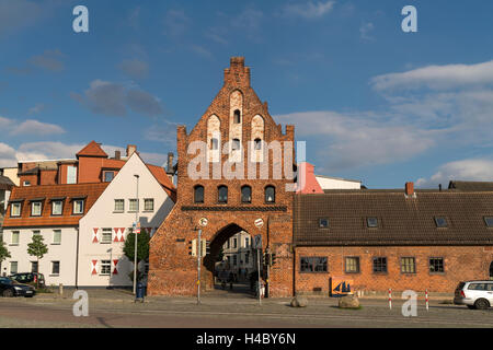 City gate Watergate, Hansestadt Wismar, Mecklenburg-Vorpommern, Deutschland Stockfoto