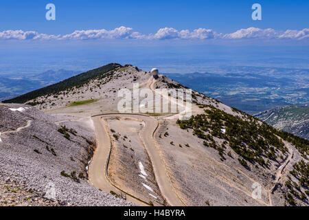 Frankreich, Provence, Vaucluse, MalaucÞne, Mont Ventoux, Blick nach Südwesten in das Tal der Rhône Stockfoto