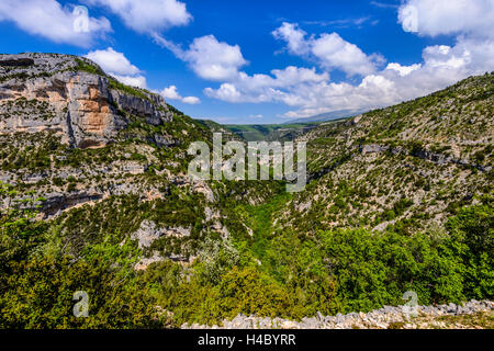 Frankreich, Provence, Vaucluse, Monieux, Gorges De La Nesque, Aussichtspunkt Rocher du Cire Stockfoto