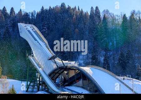 Winter an der Schanze und die Start-und Landebahn in Garmisch Stockfoto