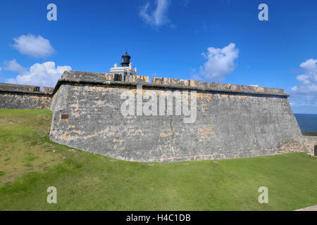 San Juan, Puerto Rico historischen Fort San Felipe Del Morro. Stockfoto