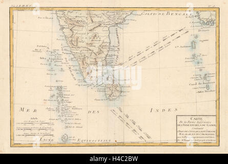 "Partie Inférieure de l'Inde...". BONNE. Süd Indien Ceylon Malediven 1780 Karte Stockfoto