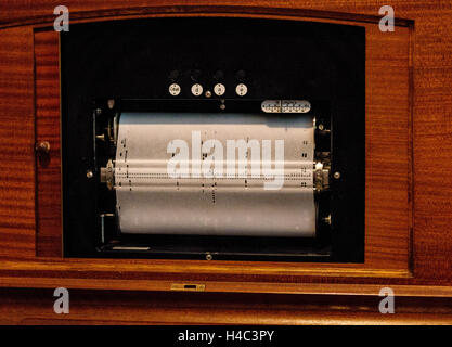 Paino Rollen, Tracker Bar, Siegfrieds mechanischen Musical Instrument Museum, Rüdesheim, Rheinschlucht, Deutschland, Europa Stockfoto