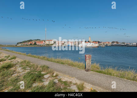 Hafen der Stadt West-Terschelling auf das Wattenmeer Insel Terschelling im Norden der Niederlande Stockfoto