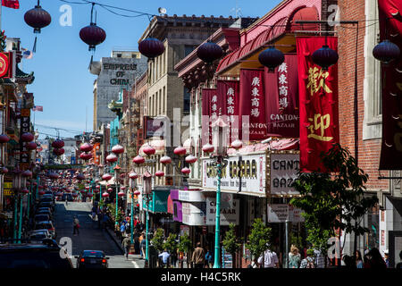 Grant Avenue in Chinatown in San Francisco, Kalifornien, USA. Stockfoto