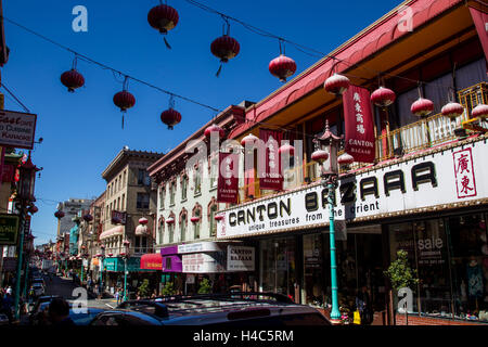 Grant Avenue in Chinatown in San Francisco, Kalifornien, USA. Stockfoto