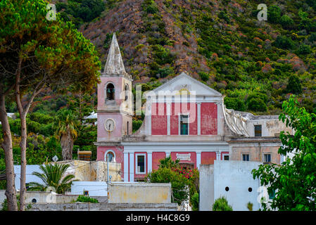 Italien Sizilien Liparischen Inseln Stromboli der Kirche von San Bartolo Stockfoto