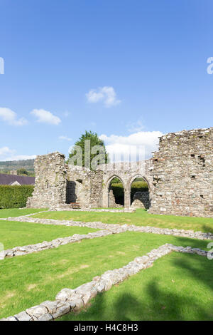 Die zerstörten Zisterzienserabtei Cymer "Abaty Cymer" in der Nähe des Dorfes Llanelltyd, Ortszentrum, Gwynedd, Nord-West-Wales, UK Stockfoto