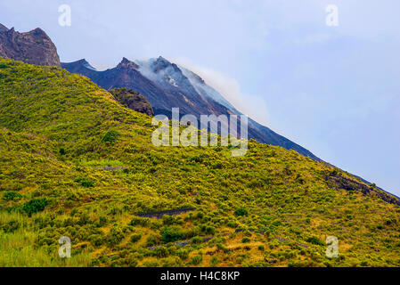 Italien Sizilien Liparischen Inseln Stromboli Insel Vulkanausbrüche Stockfoto