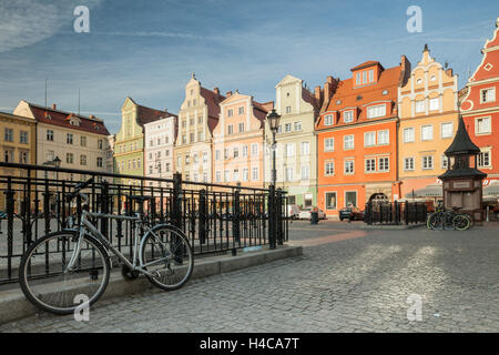 Plac Solny (Salzplatz) in Wroclaw old Town, Niederschlesien, Polen. Stockfoto