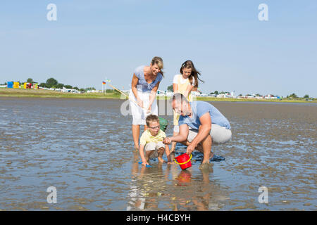 Familie in Watt Stockfoto