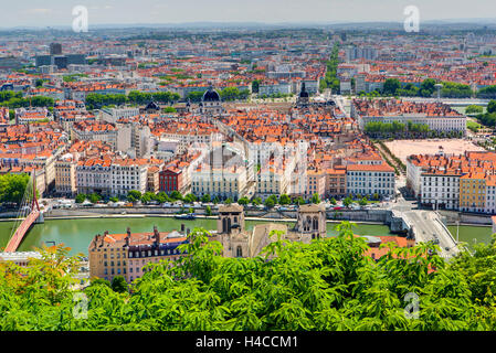 Anzeigen der Hügel Fourvière, Lyon, Frankreich, Region Auvergne Rhône Albtraum Stockfoto