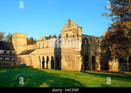 Deutschland, Thüringen, Paulinzella, Ruine der Klosterkirche von Osten gesehen Stockfoto