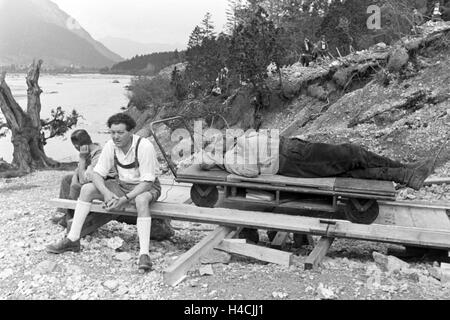 Dreharbeiten Für Den Film "Gold in New Frisco", 1930er Jahre Deutsches Reich. Dreharbeiten für den Film "Gold in New Frisco", Deutschland der 1930er Jahre Programm Stockfoto