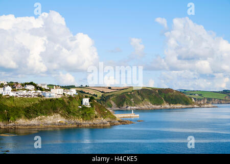 Blick von der South West Coast Path Blickrichtung Mevagissey, Cornwall, England Stockfoto