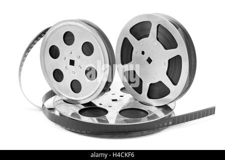 Alten Folienstreifen isolierten auf weißen Hintergrund Stockfoto