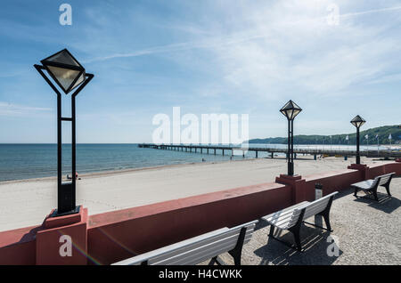 Binz, Mecklenburg-West Pomerania, Deutschland, Blick auf die Seebrücke Stockfoto