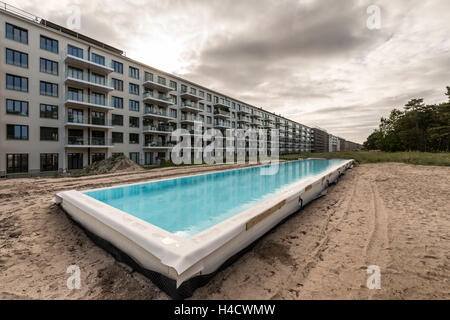 Binz, Prora, Mecklenburg-Vorpommern, ehemaligen Badeort der KdF-NS-Organisation "Kraft durch Freude" Wiederaufbau zu modernem Luxus Apartments Stockfoto