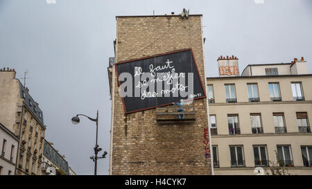 Streetart in Belleville, Ben, Paris, Frankreich, Europa Stockfoto