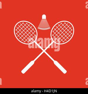 Das Badminton-Symbol. Sport-Symbol. Wohnung Stock Vektor