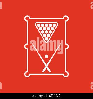 Die Billard-Tische-Symbol. Spiel-Symbol. Wohnung Stock Vektor