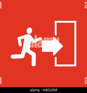 Das Exit-Icon. Emergency Exit-Symbol. Wohnung Stock Vektor
