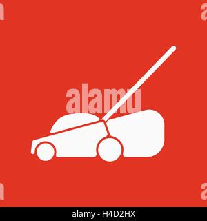 Der Rasenmäher-Symbol. Grass-Symbol. Wohnung Stock Vektor